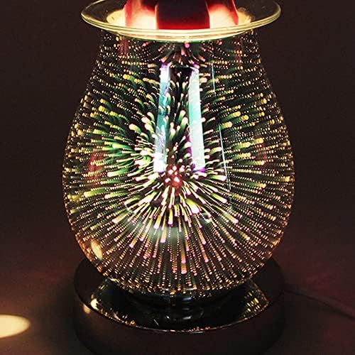 3D Лампа за Ароматерапия в пещ за топене на восък с Фойерверки, Стъклена Електрическа Печка за Ароматерапия С Потъмняване,