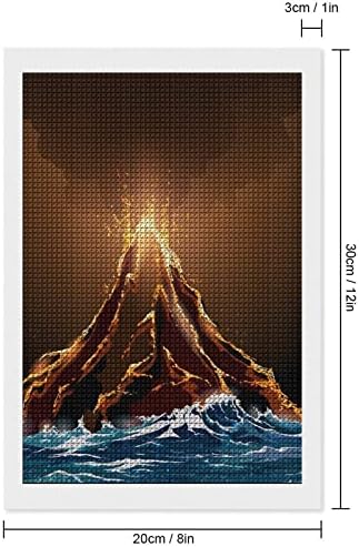 Вид на изригване на Вулкан Декоративни Комплекти За Рисуване с Диаманти Забавни 5D направи си САМ Пълна Тренировка Диамантени Точки Картини