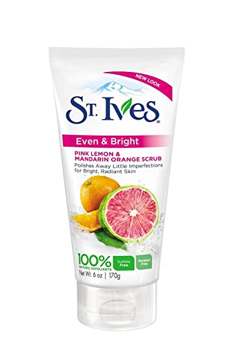 Скраб за лице St. Ives Even & Bright, с розов лимон и мандарина 6 унции (опаковка от 12 броя)