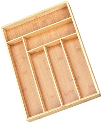 DOITOOL 1 бр. Кутия за съхранение на прибори за хранене Дървена Сервировочный Тава Бамбук Сервировочный Тава Тава За Грим Калъф За Съхранение