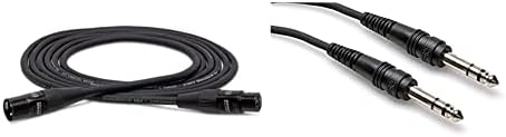Микрофон кабел HOSA HMIC-003 REAN XLR3F - XLR3M Pro, е 3 метра и свързващ стереокабель CPR-202 Dual 1/4TS-Dual RCA, 2 метра