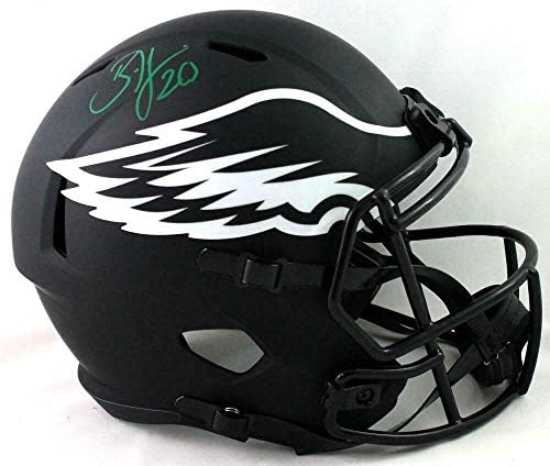 Каска Орли F/S Eclipse Speed с автограф на Брайън Хокинг - JSA Auth W * Зелен - Каски NFL с автограф