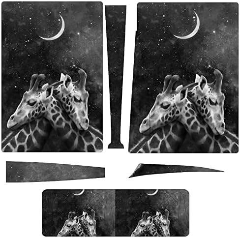 Двойката Жираф през Нощта с Тъмно Небе Galaxy Пълно Защитно Покритие за кожата Дизайн Амбалажна Стикер Стикер е Съвместима