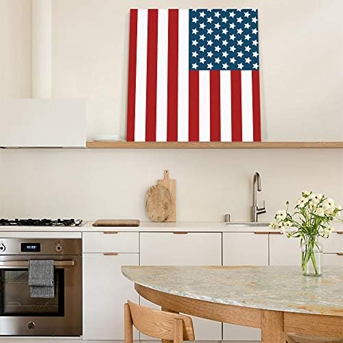 DoremiHome Картина с Американския Флаг върху Платно, Декоративни Стенни Щампи върху Платното за Всекидневна, Спални, Баня,