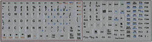 Матови етикети на клавиатура на английски американски лаптоп с черен, бял или Сребрист фон (черен фон)