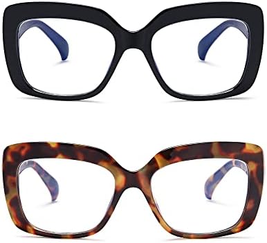 Очила за четене DUMOK за жени, блокер синя светлина компютърни четци, които напрежение в очите, извънгабаритни
