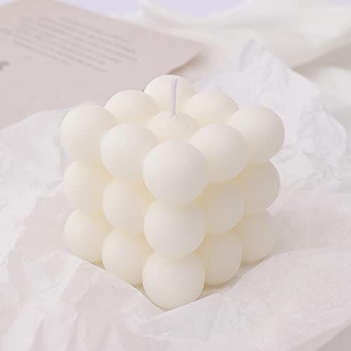 2 БР. Балон Свещ, Бяла Свещ за Ароматерапия, Свещ във формата на Куб и Свещ Във Формата на Женското Тяло, Ароматна Свещ от Соево