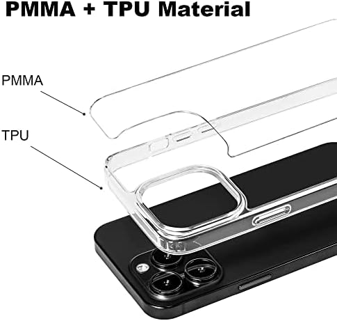 Калъф за iPhone 13 Pro Комплект от 6: 1 Прозрачен калъф 2 Защитни фолиа, изработени от закалено стъкло, 2 Защитни фолиа за обектив на камерата
