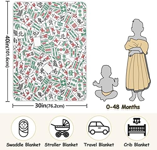 Пеленальное Одеяло с Шарени Mahjong Памучно Одеало за Бебета, Като Юрган, Леко Меко Пеленальное Одеало за детско креватче, детски Колички,