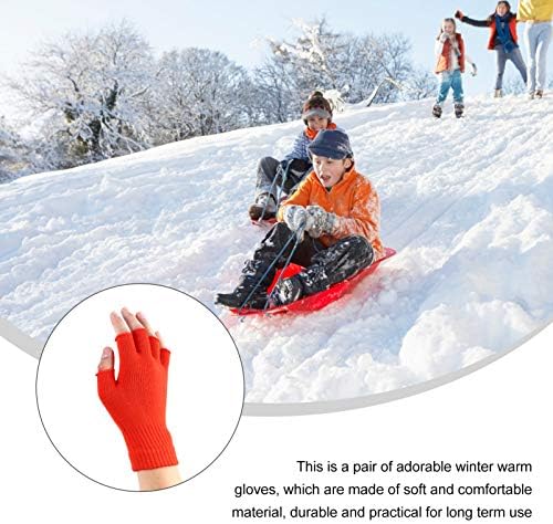Стилни Зимни Ръкавици, Еластични Възли Топли ръкавици на половин пръст за студен ден или зимата за възрастни, 4 на двойки