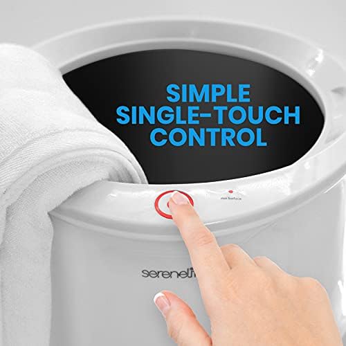 SereneLife Luxury Warmer Bucket Style-Бяло Голям Преносим спа-нагревател за баня, автоматично изключване, побира до две Кърпи