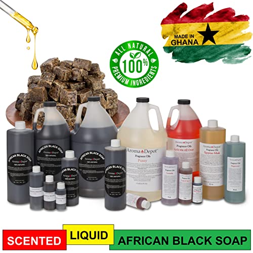 Aroma Depot 1 килограм африкански черен сапун / 16 унции естествен Суров сапун за измиване на лицето и тялото акне, екзема,