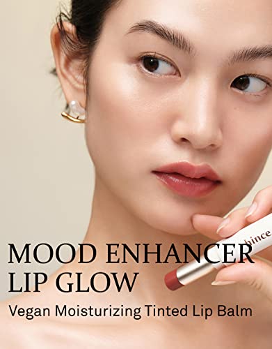 HINCE Mood Enhancer Lip Glow, Хидратиращ балсам за устни с масло ши и сладък бадем, Нелипкий и устойчив Тонирующий нюанс за устни с мазна
