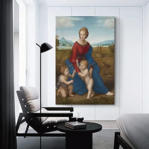 20x30 см (50x75 см) Картина върху платно с маслена Ретро Средновековна Живопис на Майката и Детето Стенни Картини за Декорация
