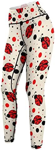 DOINBEE ladybugs с висока талия и Грах Панталони за Йога Гамаши За тренировка на корема Спортни Панталони-Капри За Бягане
