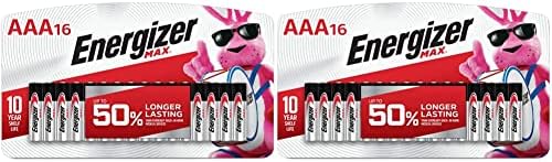 Батерии Energizer AAA, максимум Три алкални тип A, 16 парчета (опаковка от 2 броя)