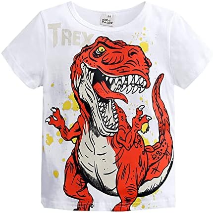 Тениска с къс Ръкав За Деца И Момчета, Ежедневни Тениска С Изображение на Динозавър, Летни Красиви Върхове