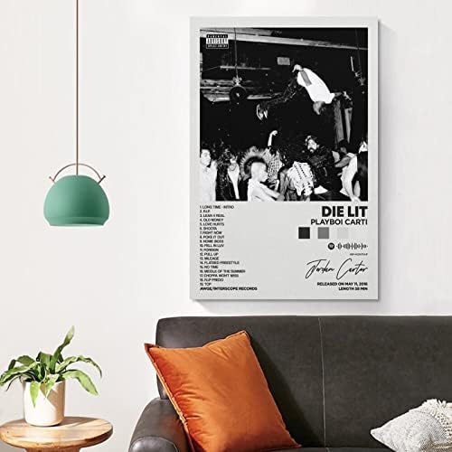 Playboi - Плакати, върху платно с подсветка на Обложка на албум за Естетически подарък в стая Без рамка: 12x18 инча (30x45 см)