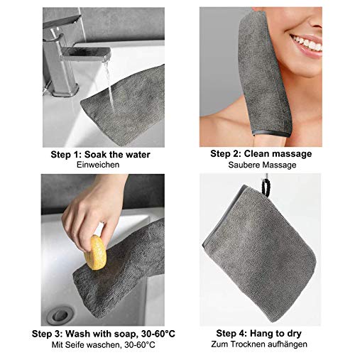 PHOGARY 10 X Ръкавици за миене на тялото от Микрофибър, Мека Варежка за лице, Кърпа за баня, за Многократна употреба Ръкавици За