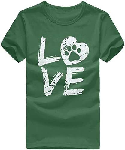 Тениска Лято Есен Облекло за Момичета, Модни Памучен Тениска с Къс Ръкав и Шарките на Сърцето, Забавен Работен Топ, Риза за Дами G6