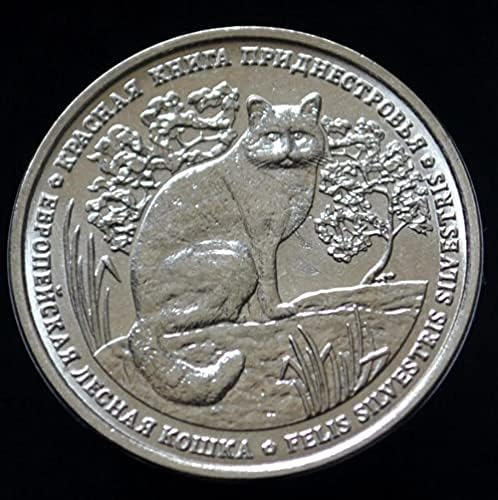 2020 Денестр Възпоменателна Монета номинална стойност от 1 рубла Рядко Животно Европейската Горска котка Монета