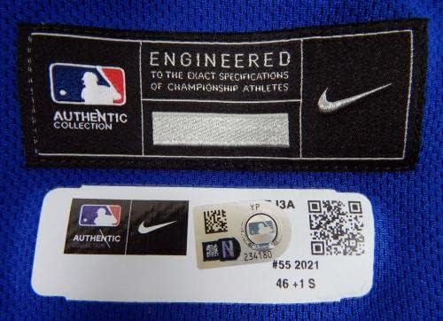2021 Chicago Cubs Майк Наполи 55, Издаден в игрова форма, са Използвали синята фланелка Alt 46, използвана фанелката на MLB на 3 игри