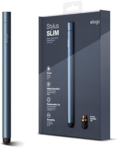 Алуминиеви stylus писалка elago Premium за всички устройства / мобилни телефони със сензорен екран [Тънък] [Черен], на Взаимозаменяеми