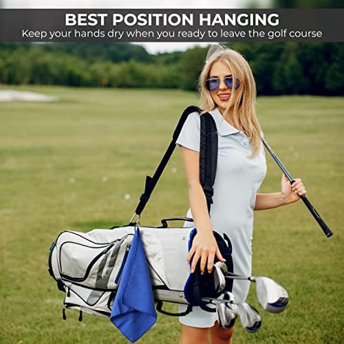 Комплект кърпи за голф от 3 Кърпи за голф, за мъжките чанти за голф с сверхпрочным 3-ма carabiners, складывающимися три пъти, кърпа за голф