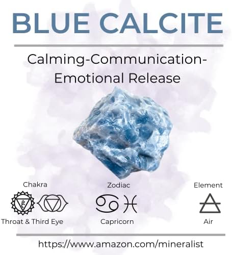 Лечебни Камъни Mineralist Crystal Collection, Кальцитовый Синьо, 0,5 килограм Естествени камъни, Высокоэнергетические Кристали