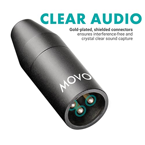Адаптер за микрофон Movo F-XLR 3,5 мм на XLR - 3,5 мм Жак TRS-XLR за видеокамери, Записващи устройства, микшеров