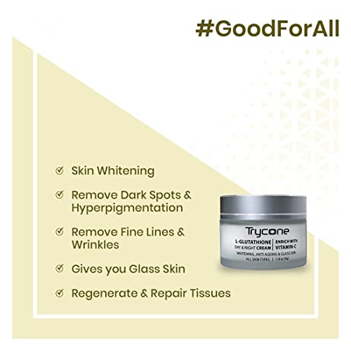 Virja Крем за лице с L-глутатионом и витамин c за избелване на кожата, против стареене и Стъклен кожата Обогатен с естествени