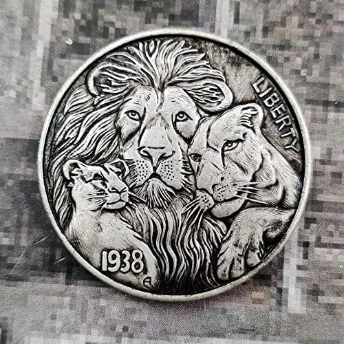 1938 Американски Тигър Череп Сребърен Сребърен Долар Занаяти Възпоменателна Монета