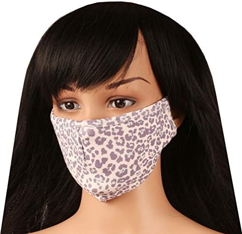 Мек памучен трикотажная маска за лице Touchstone - двупластова, удобни за пране на средни по размер. (Опаковка от 3 броя). Сиво Бял Кафяв