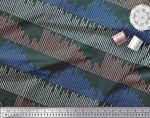 Памучен трикотажная плат Soimoi с музикални линии на звукови вълни, кърпа с принтом в парцела ширина 58 см