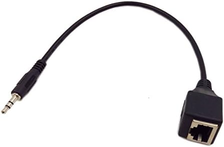 Wpeng 3,5 мм 1/8 Стерео щепсел към удлинителю Чрез rj-45 конектори Cat5 и Cat6 Кабел-адаптер Ethernet (3,5 М / RJ45F)