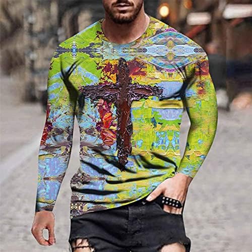 XXBR Мъжки Тениски с изображение на един Войник с дълъг ръкав, Пролетни Тениски с изображение на Църква, Християнски Исус, на Кръста