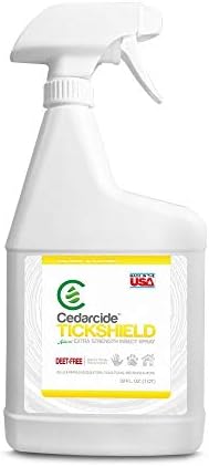 Препарат против кърлежи Cedarcide Tickshield за хора, домашни любимци и дома | Спрей срещу насекоми с с кедрово масло | 32 грама