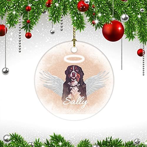 Коледен Орнамент Куче домашен Любимец Съчувствие Подаръци Загуба на домашен Любимец Керамични Двустранно Елха Коледен Орнамент Куче домашен