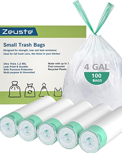 Малките Торби за боклук 4-6 Литра, в торби за боклук на съвсем малък, Zeuste 100 Точки, Тежкотоварни Торби за боклук, Без мирис,