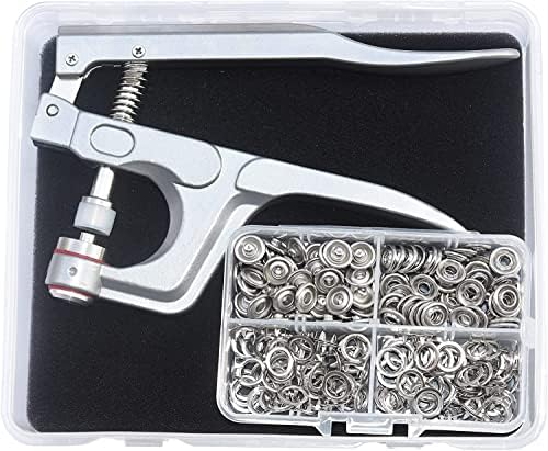 Метални Ключалки с Клещи за Скоби, Набор от прес-инструменти, 50 Комплекти Застежек на Копчета от Джърси, 11 мм, diy, Шевни и Бродерия (Сребърен