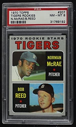 1970 Topps 207 Начинаещи Тайгърс Норман Macrae /Боб Рид Детройт Тайгърс (Бейзболна картичка) PSA PSA 8.00 Тайгърс