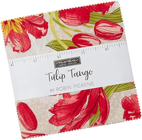 Очарователен опаковка Tulip Tango от Робин Pickens; 42-5 Квадрати за юрган от предварително вырезанной тъкан