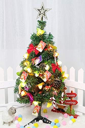 Творения Коледно Настолна Коледна елха, Украсена Празнично интериор Класическа Тема Коледно дърво с Дрънкулки, Украшения (Цвят: