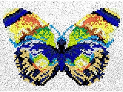 Meedyii Комплект Стелки с капаче и плетене на една кука За деца, Цветни Постелки с пеперуди, Комплекти с Прежда за Плетене на една Кука, 3D