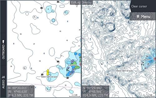 C-MAP Показва карта на езерата, за морски GPS навигация с заштрихованным терен, батиметрией с висока резолюция, вектори, Потребителски