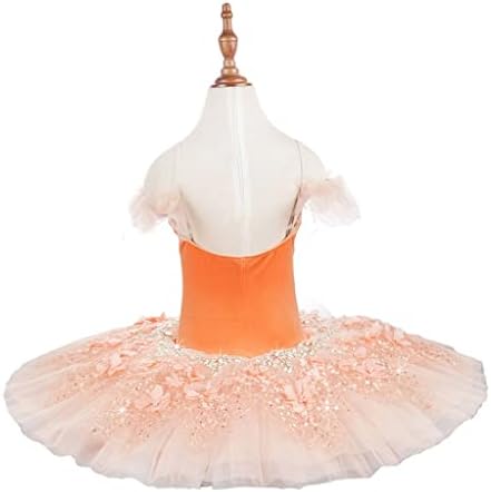 TJLSS Оранжевото Балетное Бебешка рокля Лешникотрошачката, Предпрофессиональный Балет за момичета, Класически Балетное рокля Палачинка, балетное
