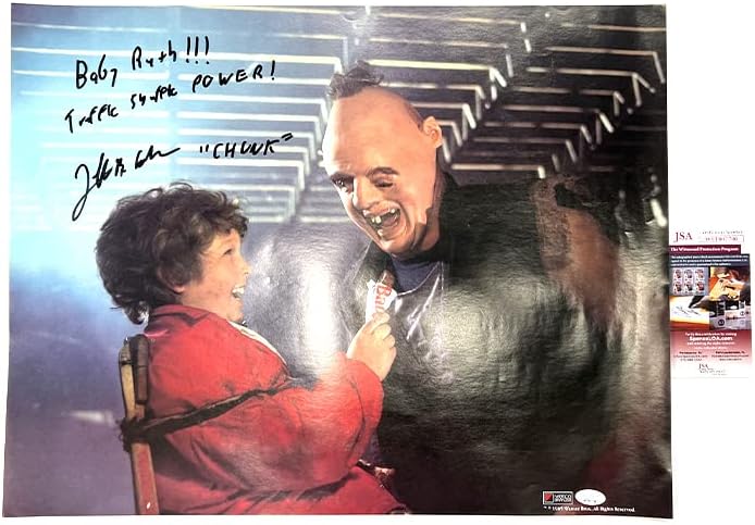 Джеф Коен подписа Плакат с размер 17x22 инча The Goonies Nabisco Промо Chunk Автограф Ленивца 1985 Свидетел JSA