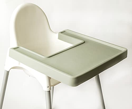 Силиконова кърпа You Little Cutie с пълно покритие за столче за хранене за хранене на IKEA Antillop, Не съдържа BPA, могат да се мият в съдомиялна машина (зелен артишок)