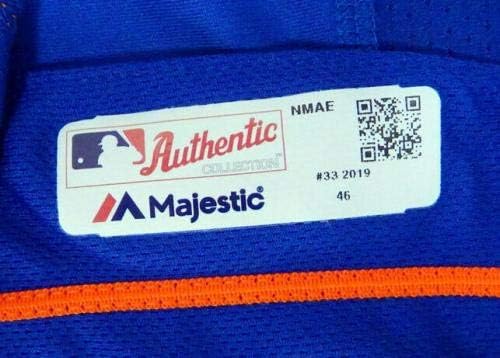 2019 Ню Йорк Метс Кайл Старомоден 33 Освободен Игра, В Синя Тениска на Пролетта тренировка Р 89 - Използваните В играта Тениски MLB