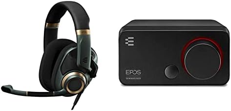 Отворена акустична детска слушалки EPOS Audio H6PRO (състезателна зелена) и Външна звукова карта USB EPOS Audio GSX 300 (черен)
